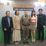รอง ผบช.น. ประธานแถลงข่าวเปิดโครงการ “DRINKiQ ดื่มไม่ขับ กลับ LINE MAN RIDE”