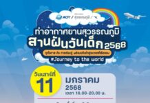 ท่าอากาศยานสุวรรณภูมิร่วมกับหน่วยงานพันธมิตรชวนเด็กและเยาวชนโดยรอบสนามบินร่วมกิจกรรมวันเด็ก 2568 ณ สนามลู่ปั่นฯ เจริญสุขมงคลจิต และสวนพระนครฯ เขตลาดกระบัง