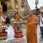 เจ้าคุณแจ้ เป็นประธานประกอบพิธีบวงสรวงผ้าแดงขึ้นห่มองค์พระมหาเจดีย์พิศาลวุฒิกิจมงคลมหาชนบูชิต (เจดีย์ใหญ่)