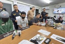 พัทยา – รวบทันควัน ตร.บางละมุง ตามรวบทีมแชทมรณะลวงฆ่ากิ๊กหนุ่ม มือปืนอ้างปืนลั่น แค้นจับได้แฟนสาวแอบคุยกับคนตาย
