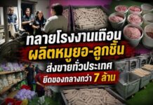 ทลายโรงงานเถื่อนผลิตหมูยอ-ลูกชิ้นส่งขายทั่วประเทศ ยึดของกลางกว่า 7 ล้าน