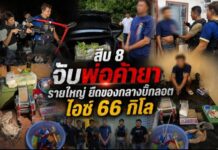 สืบ.8 จับพ่อค้ายารายใหญ่ ยึดของกลางบิ๊กลอต ไอซ์ 66 กิโลฯ ซุกในรถรอส่งลูกค้า พร้อมอุปกรณ์อัดยาเสพติด