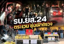 นบ.ยส.24 บูรณาการร่วมลาดตระเวนเฝ้าตรวจ/ซุ่มเฝ้าตรวจ จับกุมผู้ต้องหา 1 ราย พร้อม(ยาบ้า