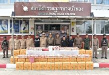 นนทบุรีสนธิกำลังตำรวจภูธร ภาค 1 แถลงจับกุมเครือข่ายยาเสพติดรายสำคัญ “โกดังยาเสพติด มะระหวาน บางบัวทอง” ยึดไอซ์ของกลางมูลค่าสูง