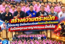 สร้างความตระหนักให้คณะครู นักเรียนในองค์กรพร้อมการฝึกซ้อมแผนรับมือเหตุการอาชญากรรมและอัคคีภัย