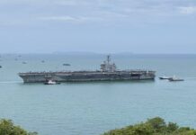 USS Abraham Lincoln ถึงแหลมฉบัง จ่อเทียบท่า C0 รับกำลังพล 5,000 นาย ก่อนขึ้นฝั่งมุ่งพัทยา เรือบรรทุกเครื่องบินพลังงานนิวเคลียร์ USS Abraham Lincoln (CVN-72)