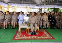 จังหวัดนนทบุรี จัดพิธีบวงสรวงเพื่อก่อสร้างซุ้มถวายดอกไม้จันทน์ขนาดกลาง ณ วัดบางไผ่ พระอารามหลวง